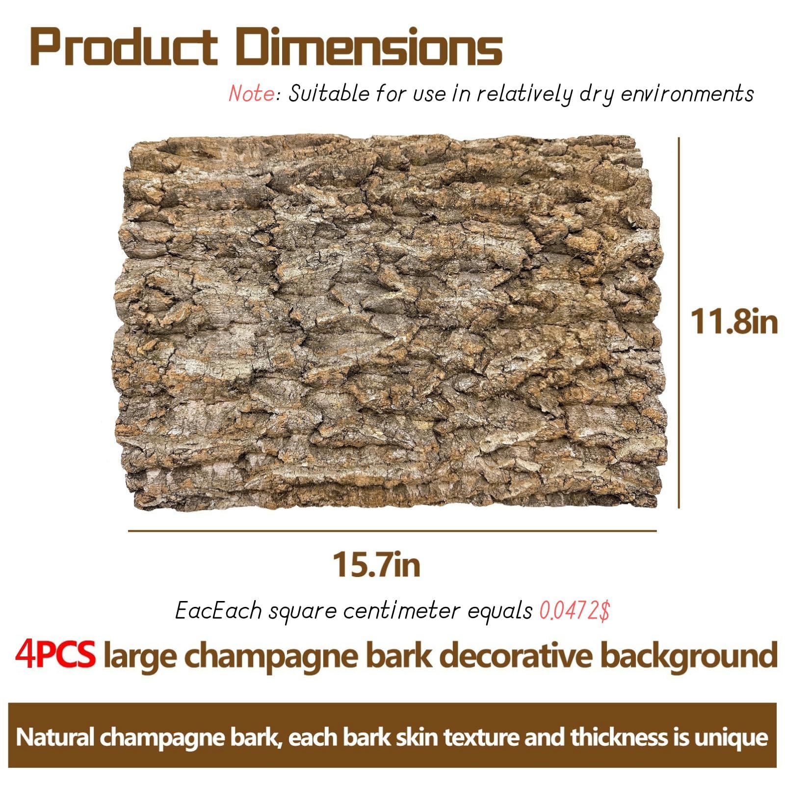 Hamiledyi cork terrarium background 4pc set side view shows decorative backdrop and hideable surfaces.