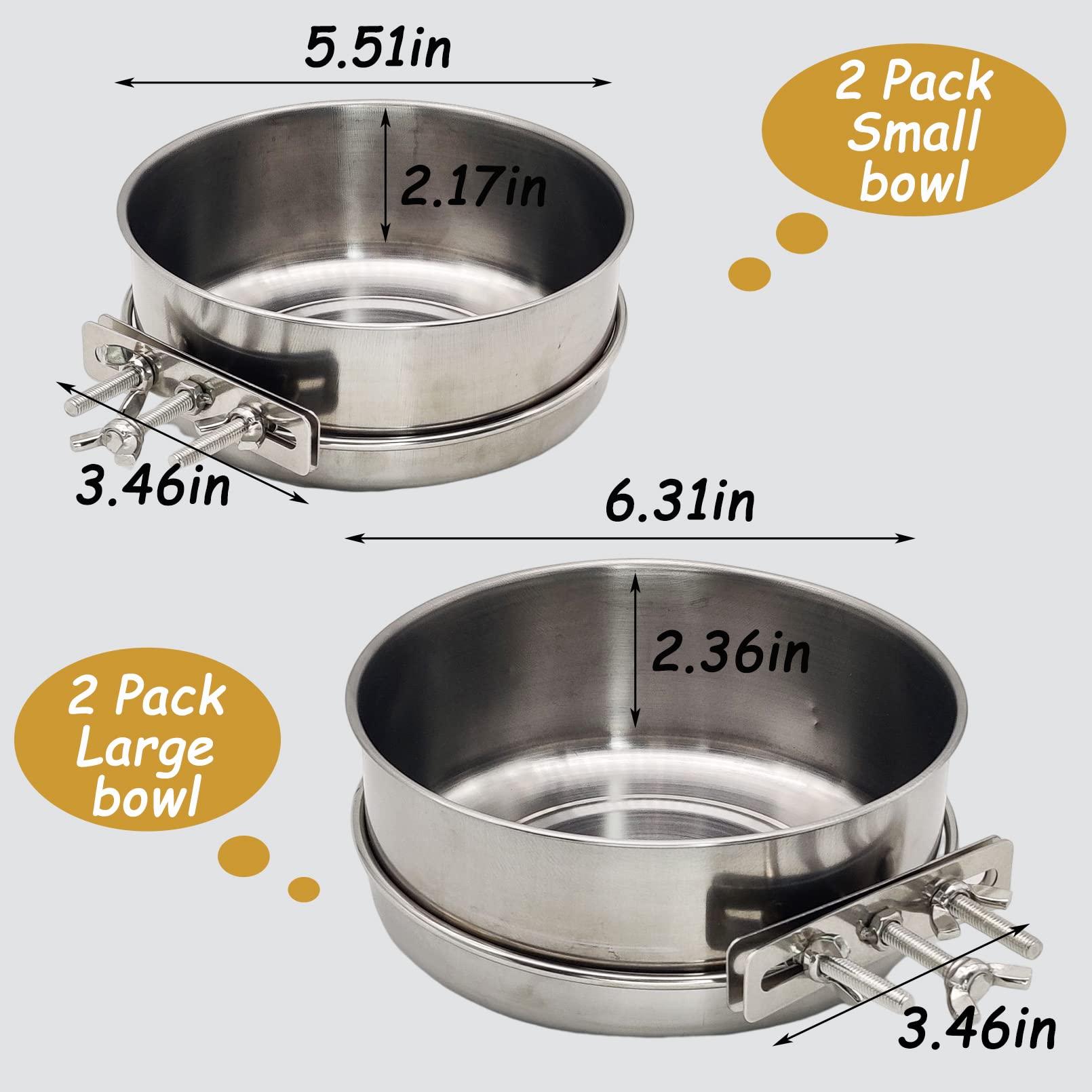 Hamiledyi crate bowl hanging design allows adjustable height for comfortable feeding.
