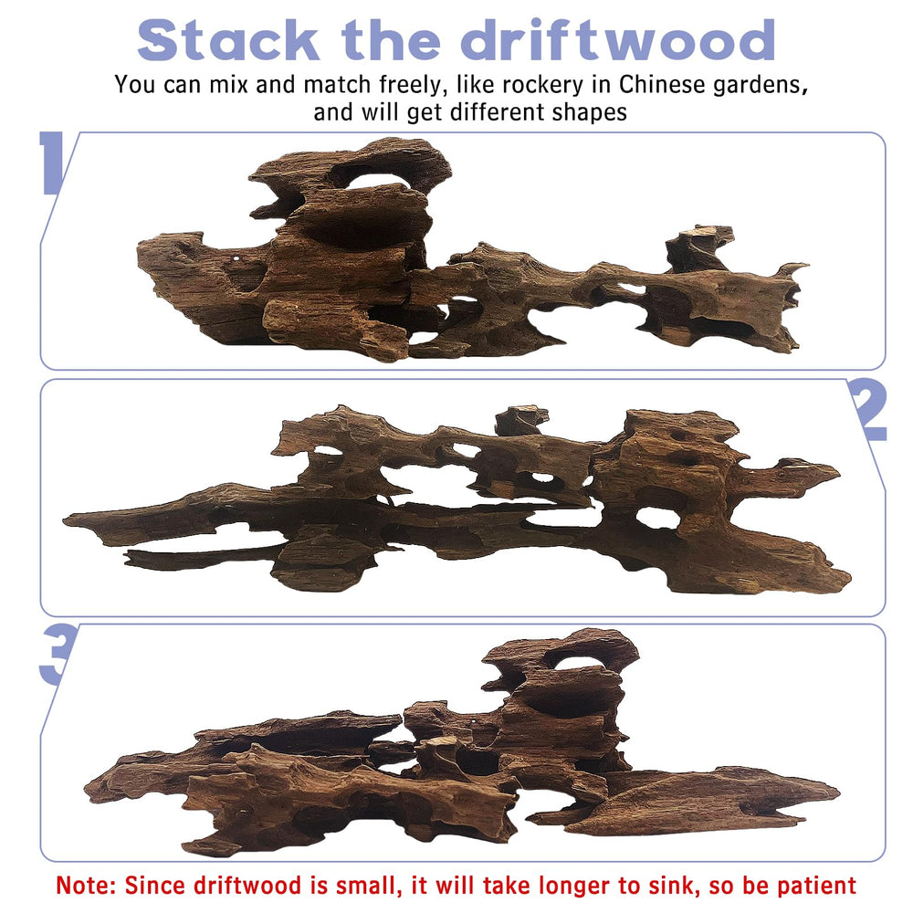 Hamiledyi driftwood prepped to minimize tannin tint for clearer water.