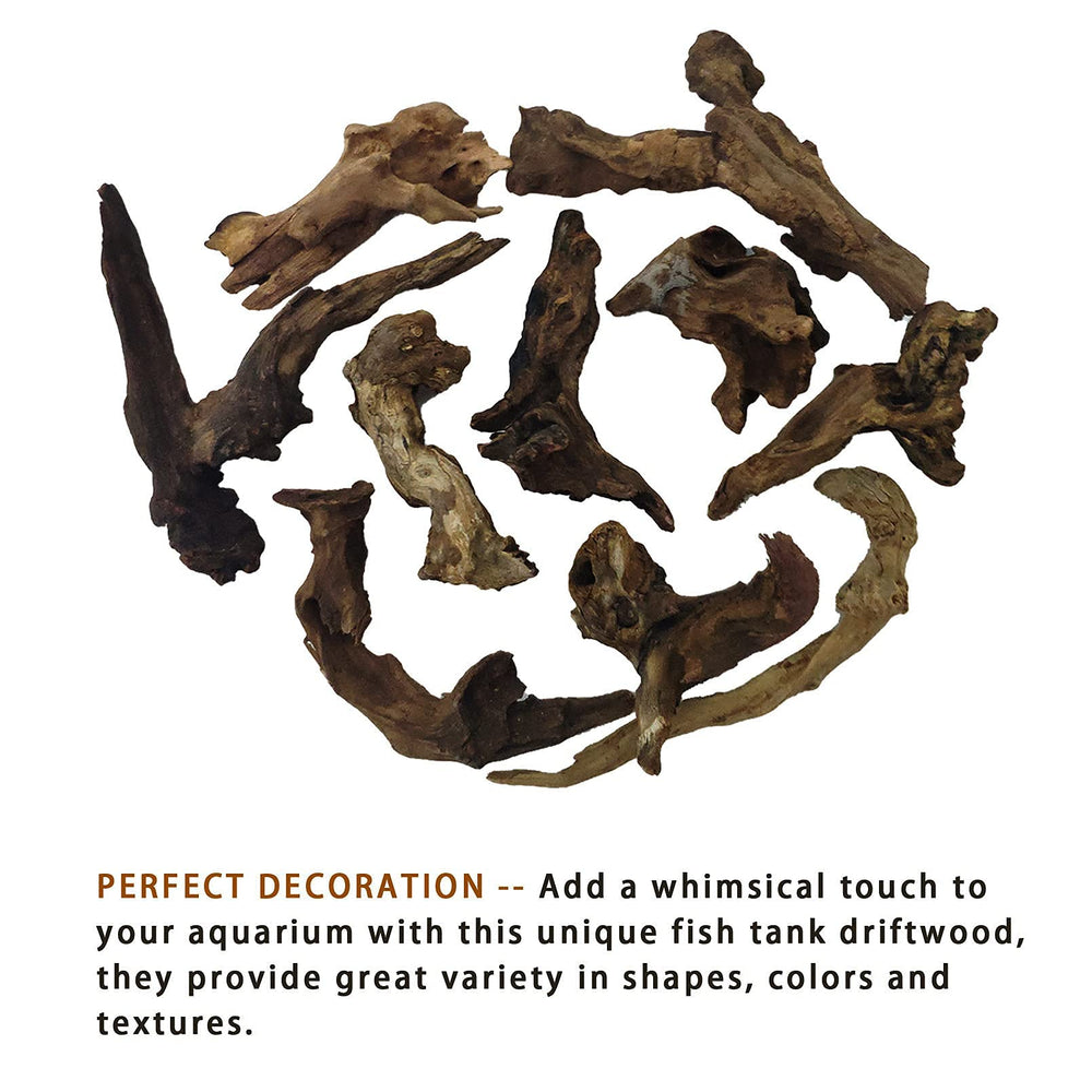 Hamiledyi driftwood-reptile-enclosure-climb features climb-friendly pieces for reptile habitats.