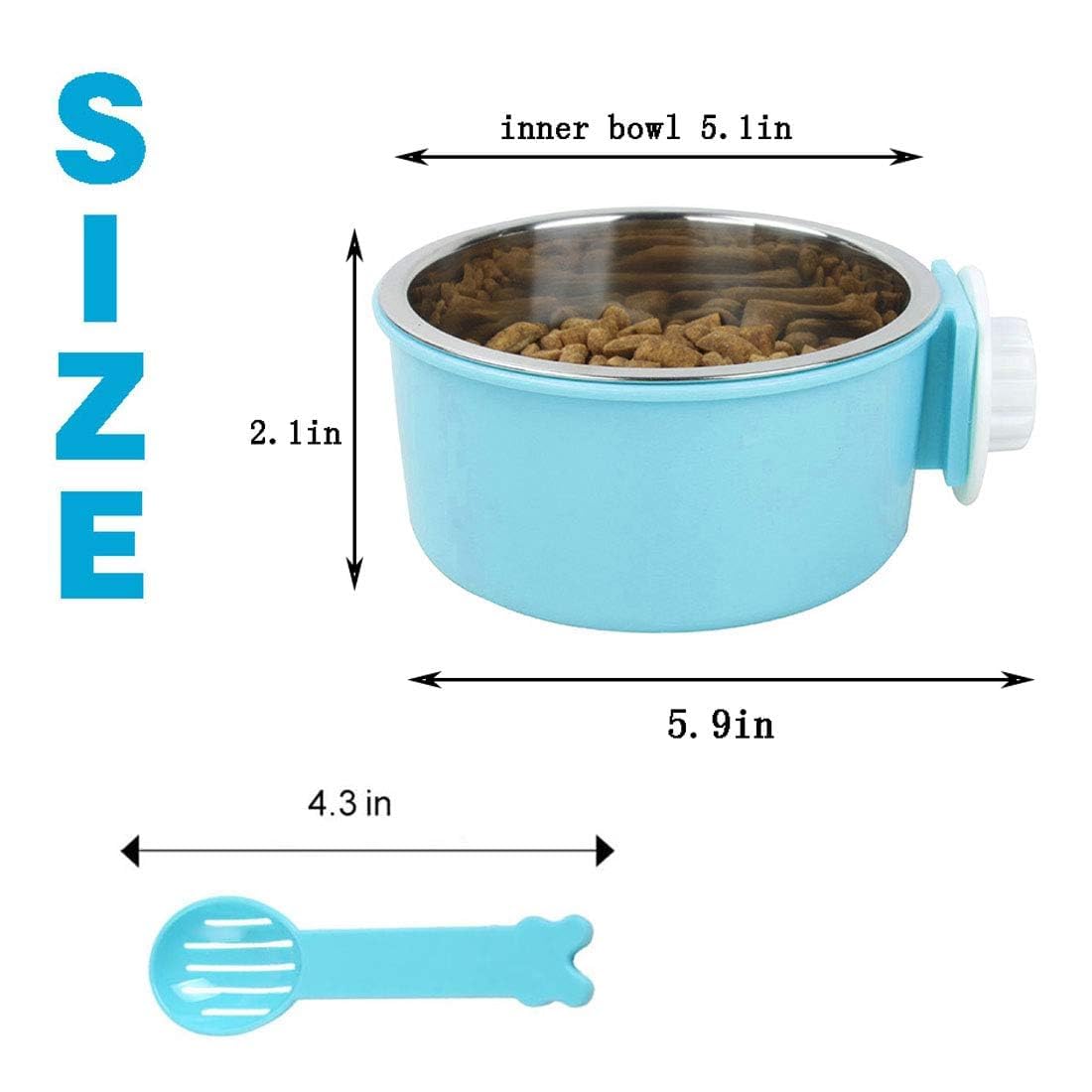 Hamiledyi dual-compartment crate food and water bowls