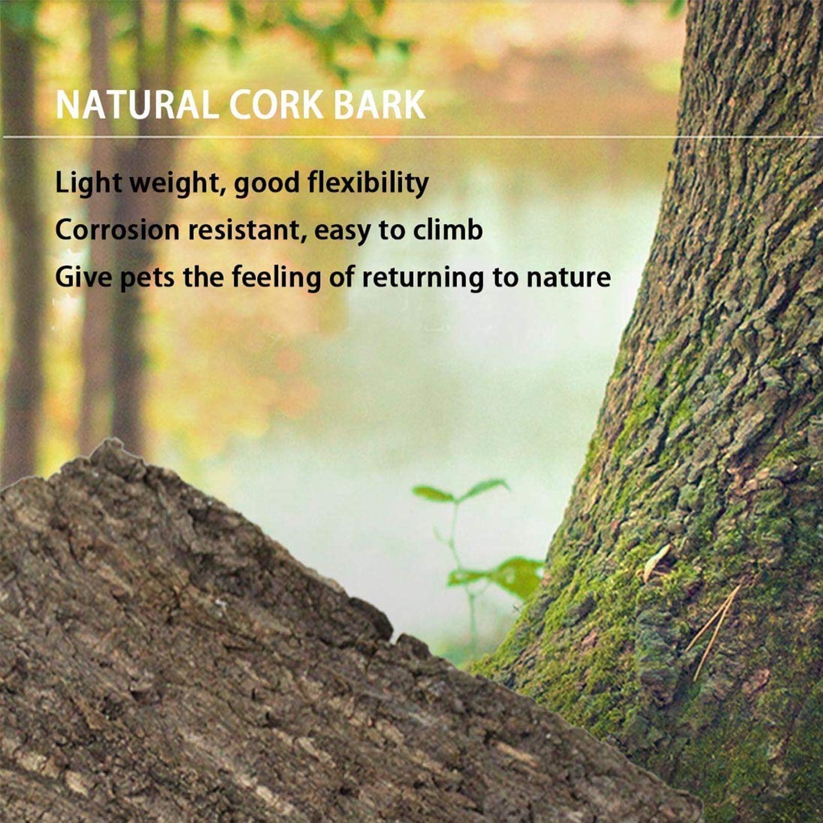 Hamiledyi double-pack cork bark features versatile pieces for background and playground use.