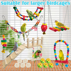 Hamiledyi durable-wood-bird-swing offers long-lasting entertainment.