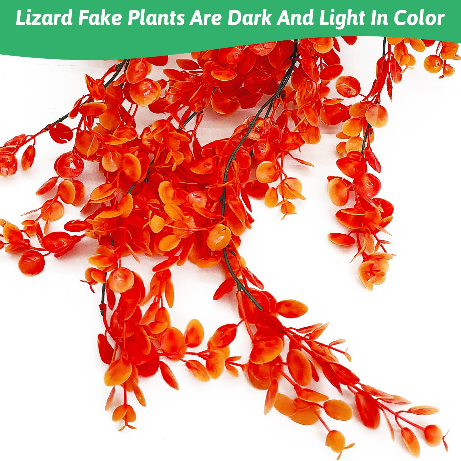 Hamiledyi easy-clean plastic reptile decor in bright orange