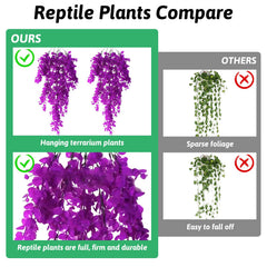 Hamiledyi fake reptile plants suction cups on wall enable quick tank setup
