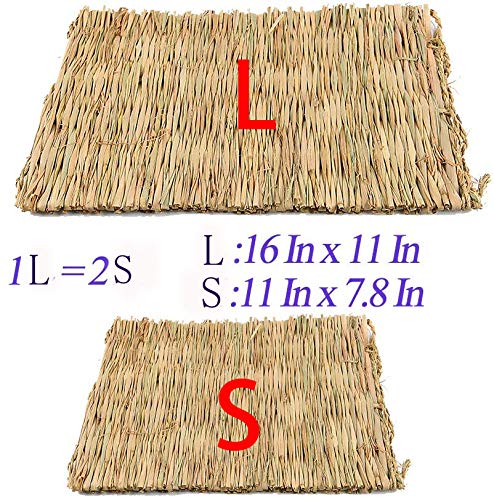 Hamiledyi grass mat chew toy for small animals enhances natural foraging