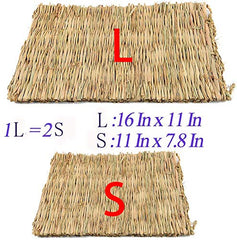 Hamiledyi grass mat chew toy for small animals enhances natural foraging