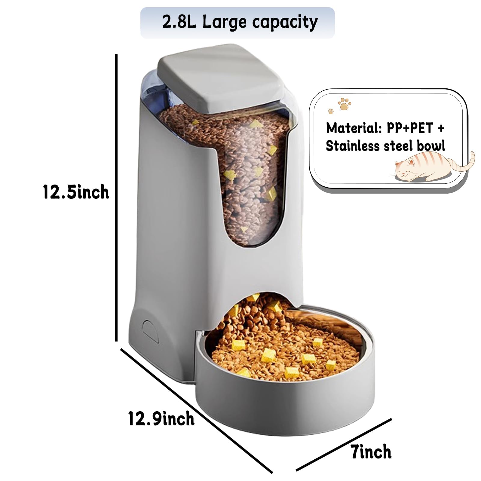 Hamiledyi Gravity Dog Feeder 2.8L removable bowls enable quick cleaning.