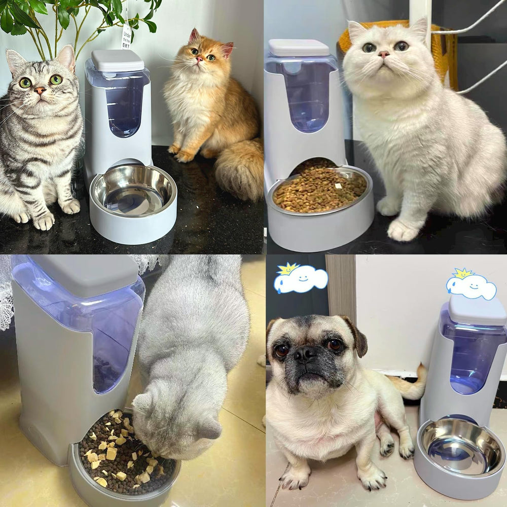 Hamiledyi Gravity Dog Feeder 2.8L wide outlet prevents jams during feeding.