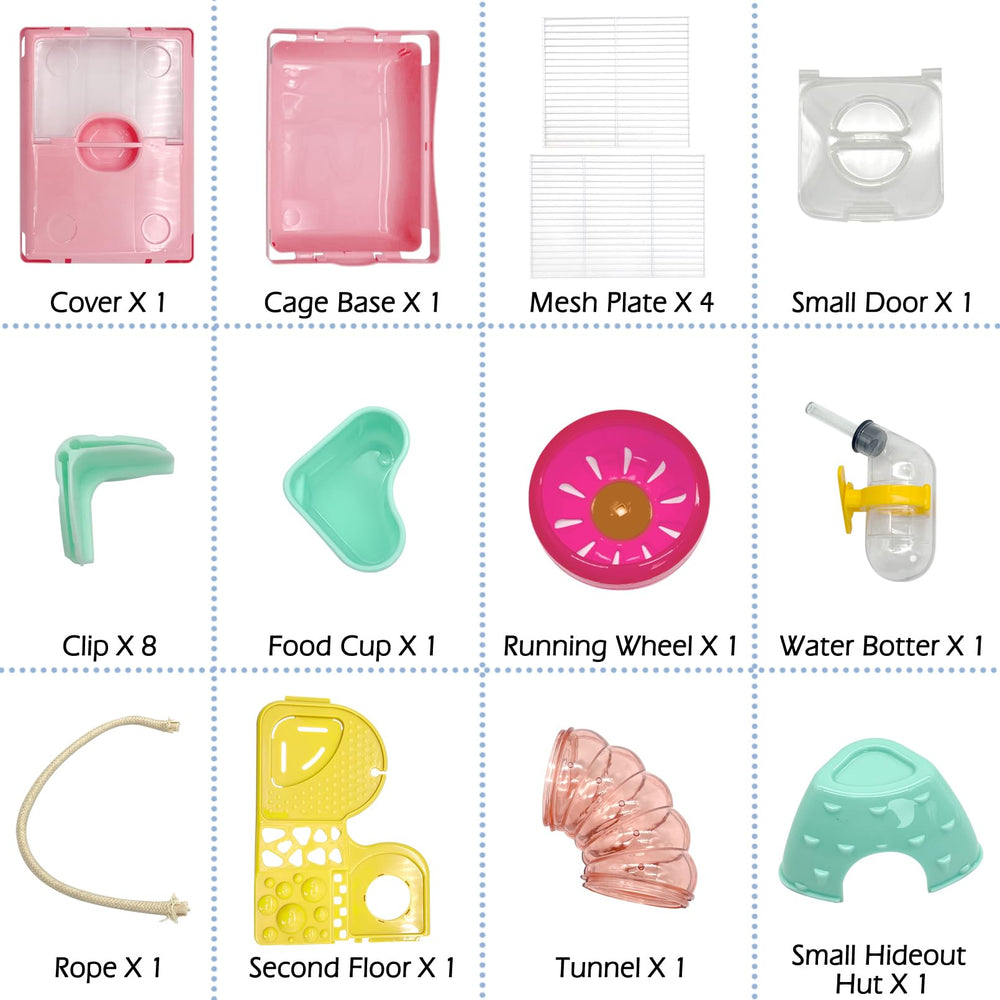 Hamiledyi hamster cage open lid illustrates easy access and quick cleaning.