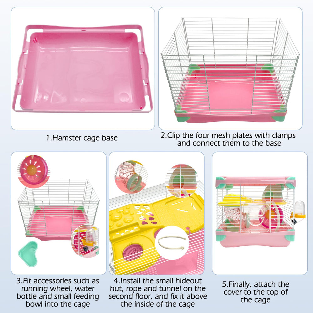 Hamiledyi hamster cage tunnel and rope area for climbing and exploration.