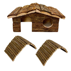 Hamiledyi hamster hideout hut natural wood cozy hiding space