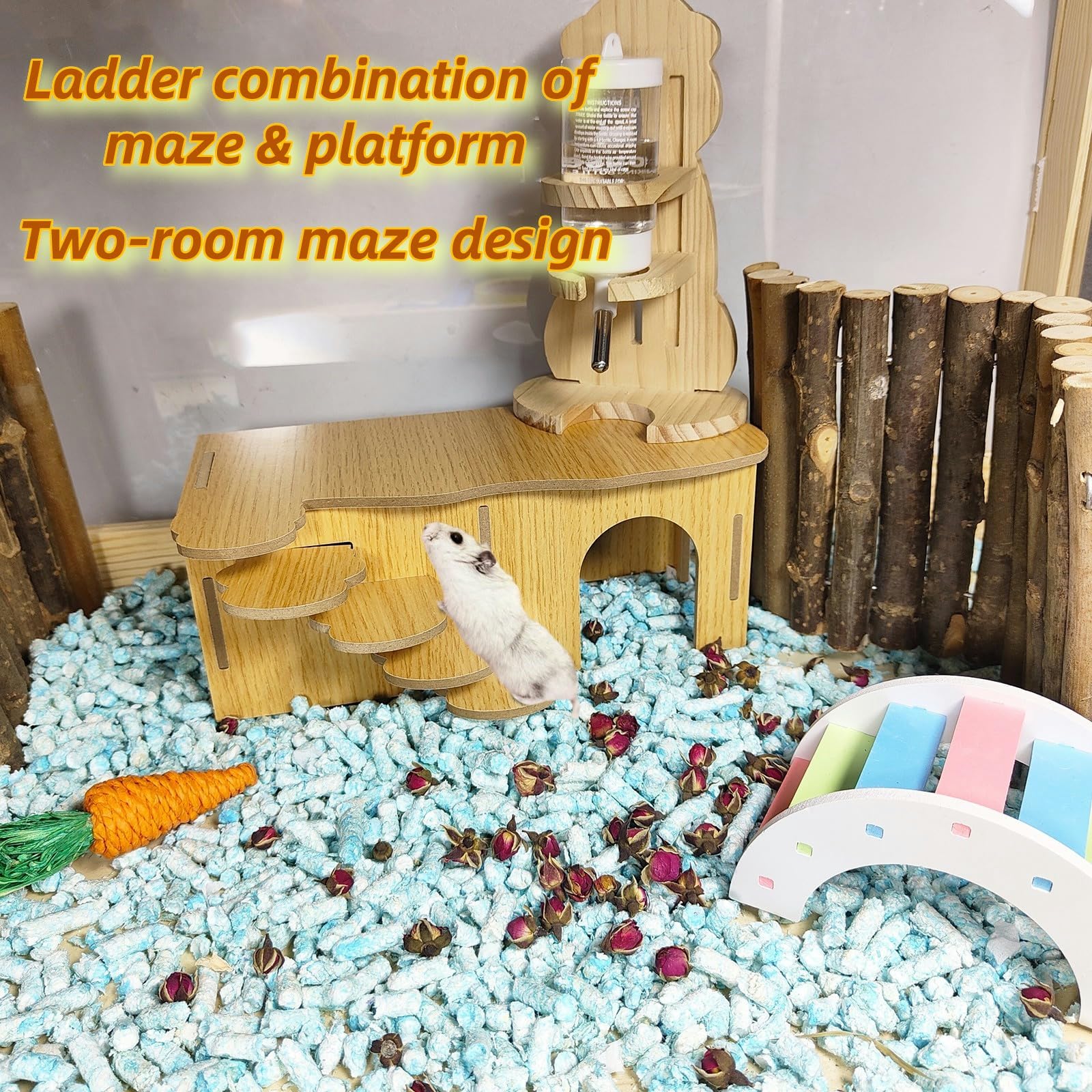 Hamiledyi hideout no bottom design simplifies cleaning and creates burrow space