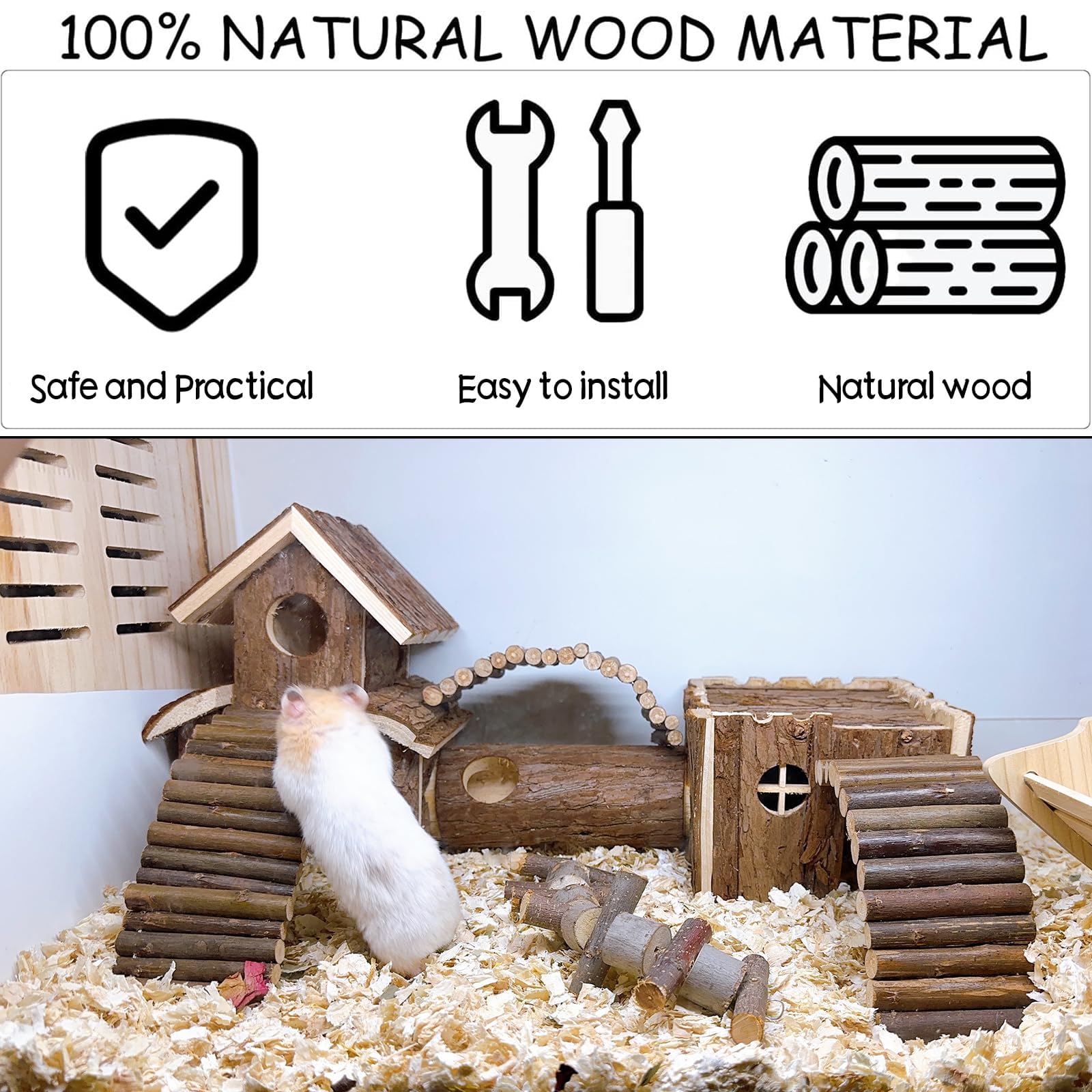 Hamiledyi hamster hideout tunnel – multiple hiding spots for safe rest and exploration.