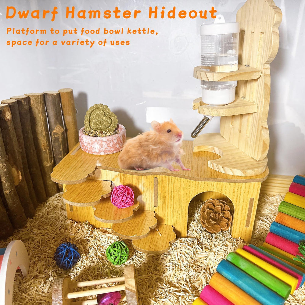 Hamiledyi hamster hideout two-room design for easy observation and exploration