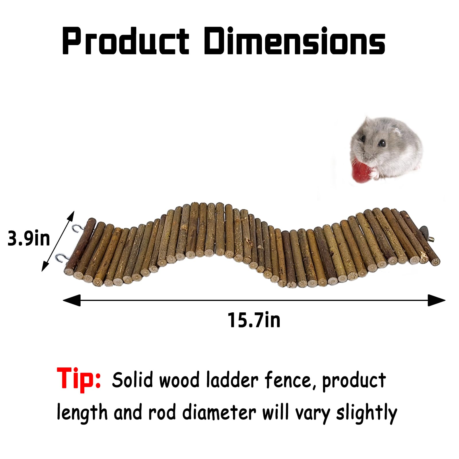 Hamiledyi hamster-ladder-flexible-wood image demonstrates bendable ladder for varied cage setups.
