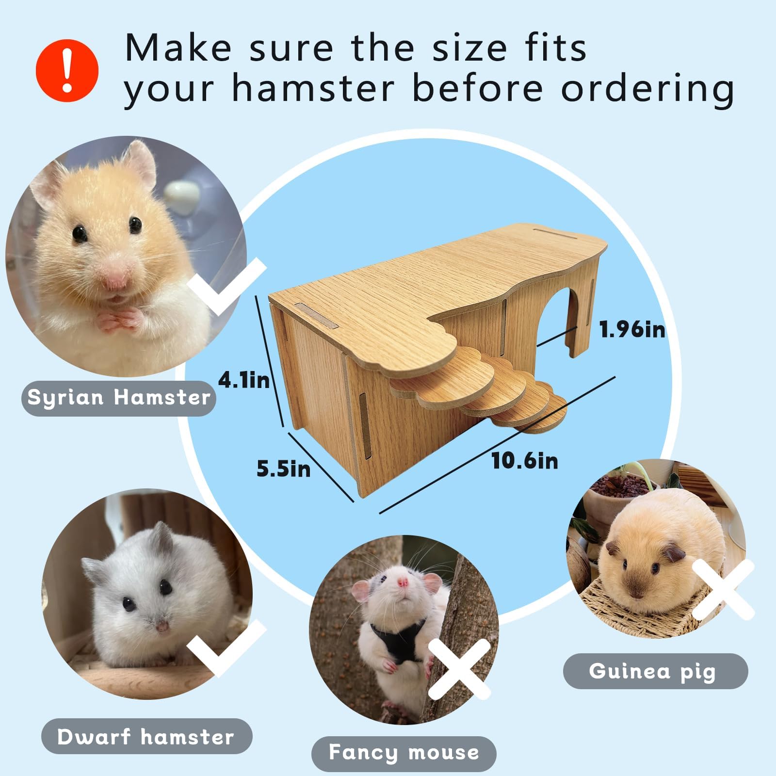 Hamiledyi hamster habitat measures 27 x 14 x 10.5 cm for small pets