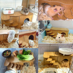 Hamiledyi wooden hamster nest with durable material and easy cleaning