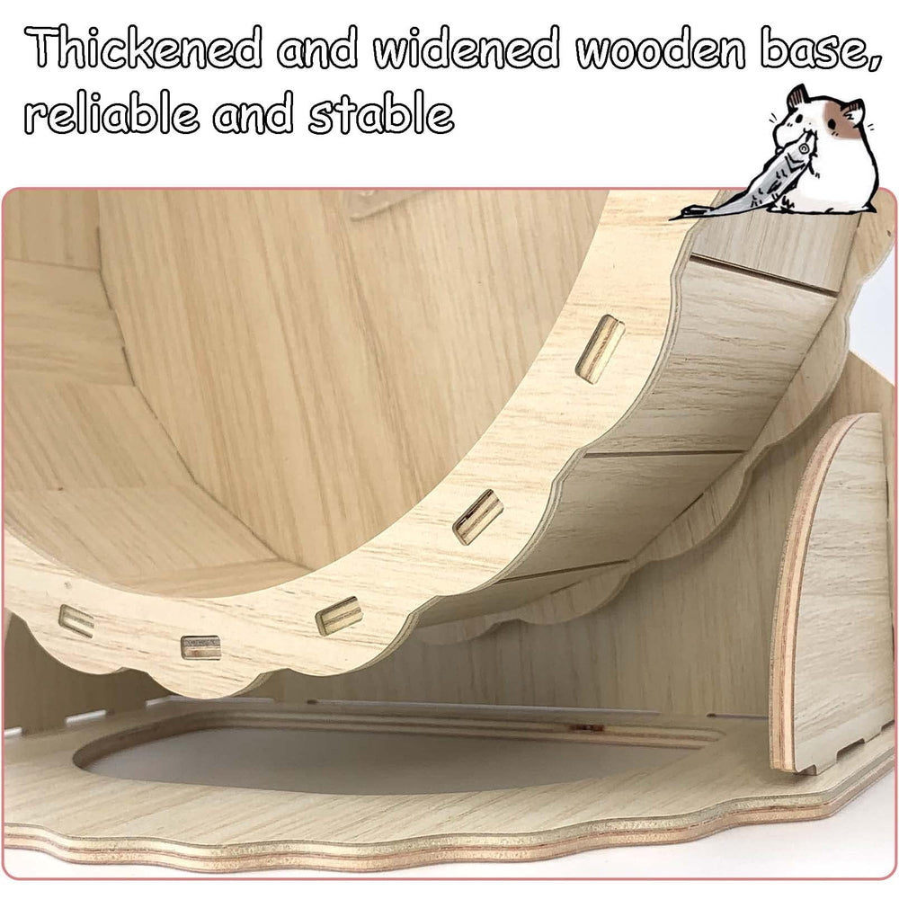 Hamiledyi wooden wheel 9-05-inch diameter fits dwarf hamsters comfortably.
