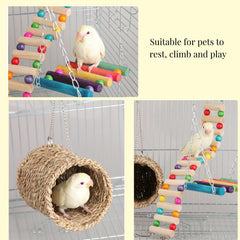 Hamiledyi hand knitting hammock offers a soft retreat for napping.