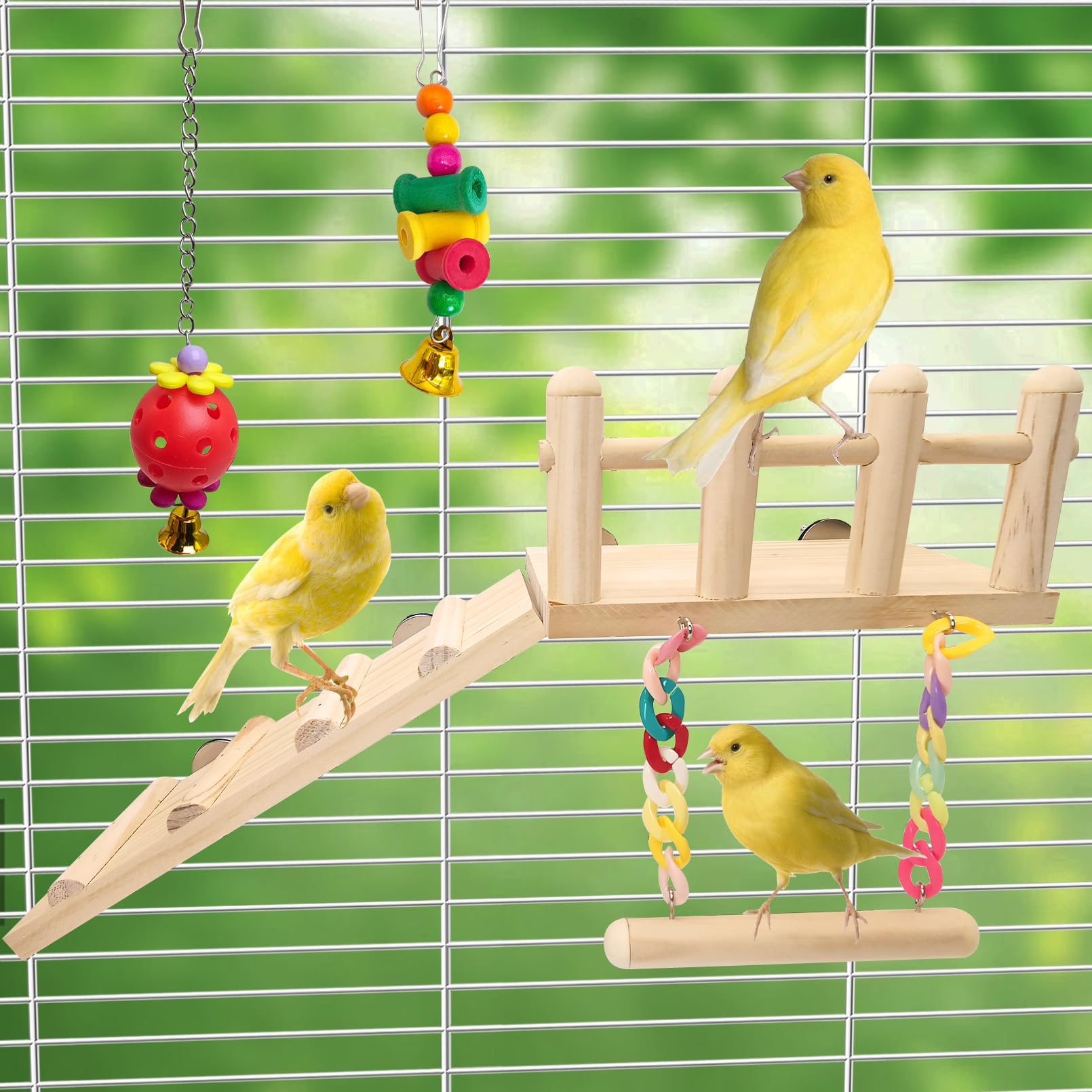 Hamiledyi ladder-and-swing-for-cage supports climbing and play.