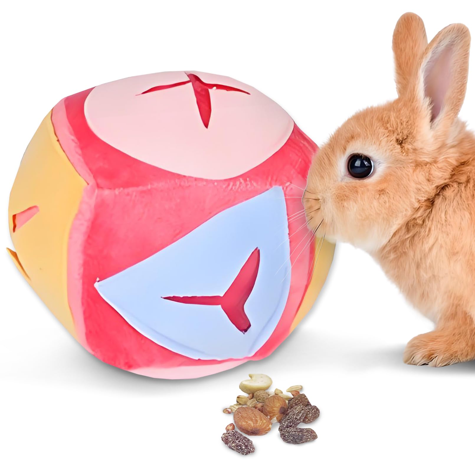 Hamiledyi large bunny foraging toy with bell promotes mental enrichment and calm play