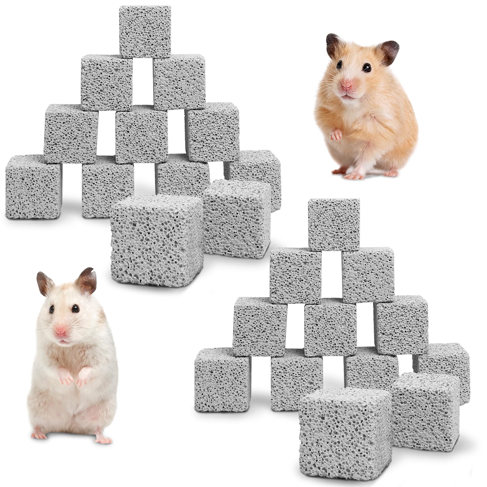 Hamiledyi lava blocks packaging: a 24-piece chew set for enrichment and safe pet teether.