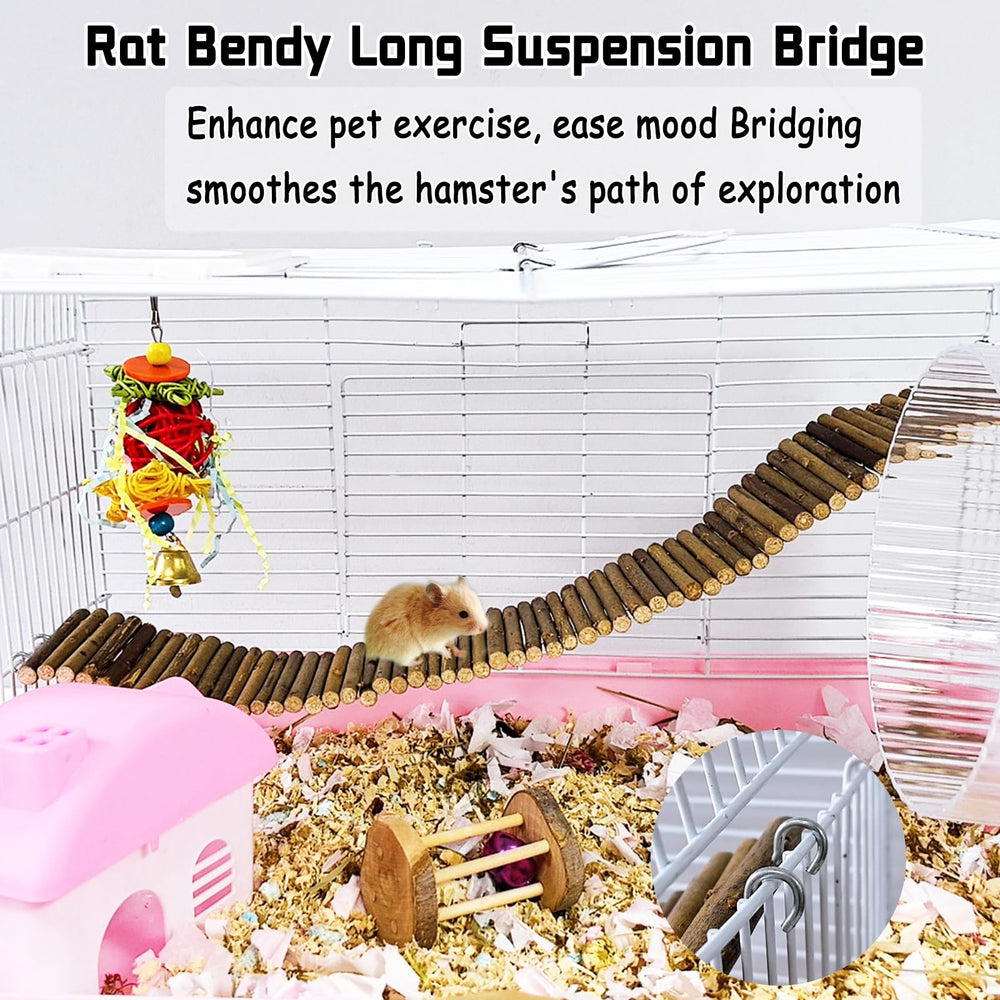 Hamiledyi multi-level-rodent-bridge offers varied paths for exercise.