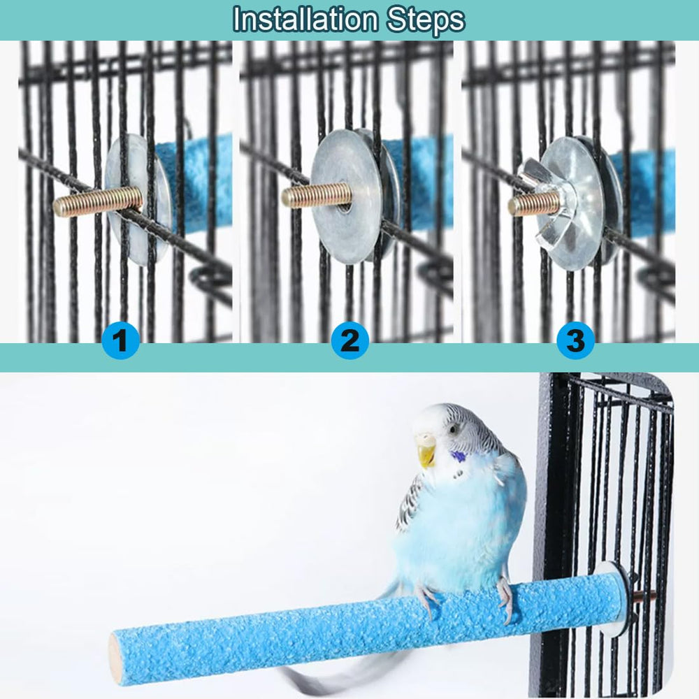 Hamiledyi natural wood perch material supports gentle chewing and foot activity
