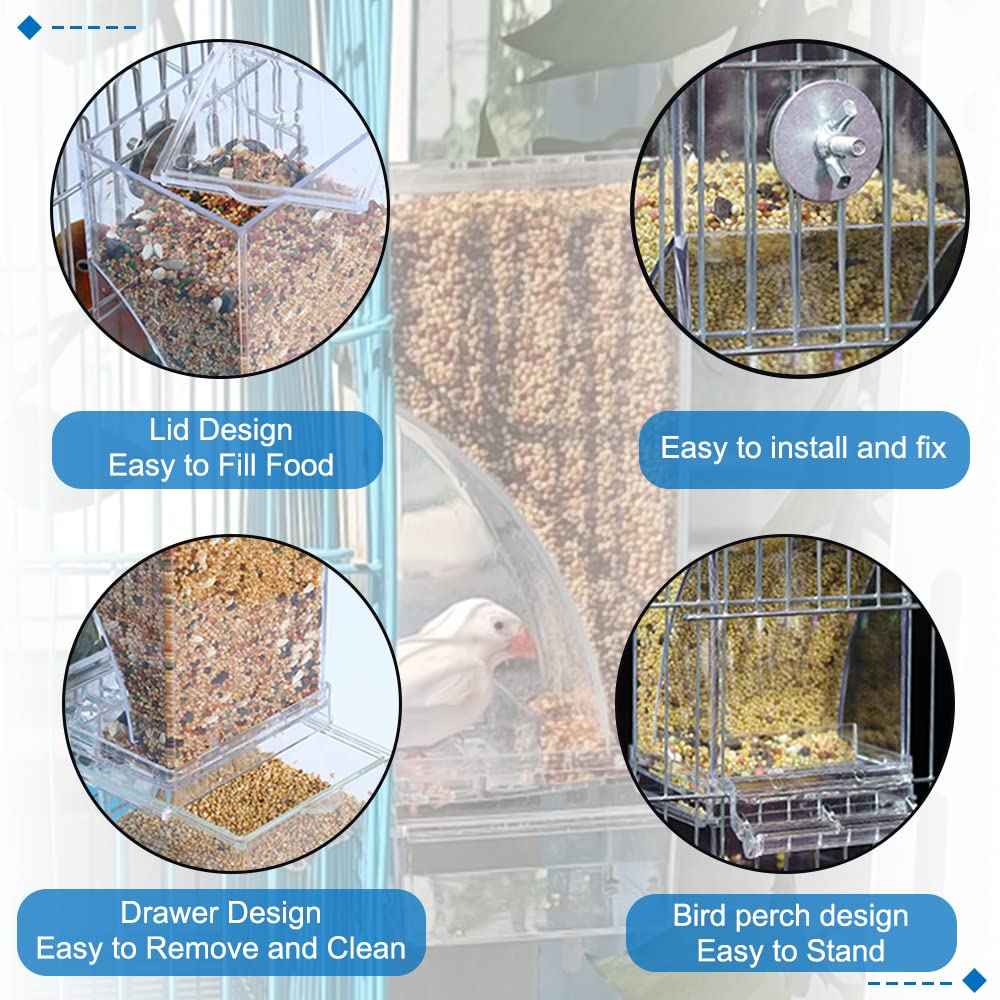 Hamiledyi No Mess Bird Feeders acrylic construction provides durable, clear observation