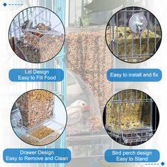 Hamiledyi No Mess Bird Feeders acrylic construction provides durable, clear observation