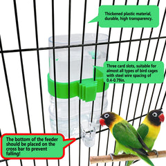 Hamiledyi parrot feeder gravity-flow design closeup demonstrates durable materials for long-lasting use.