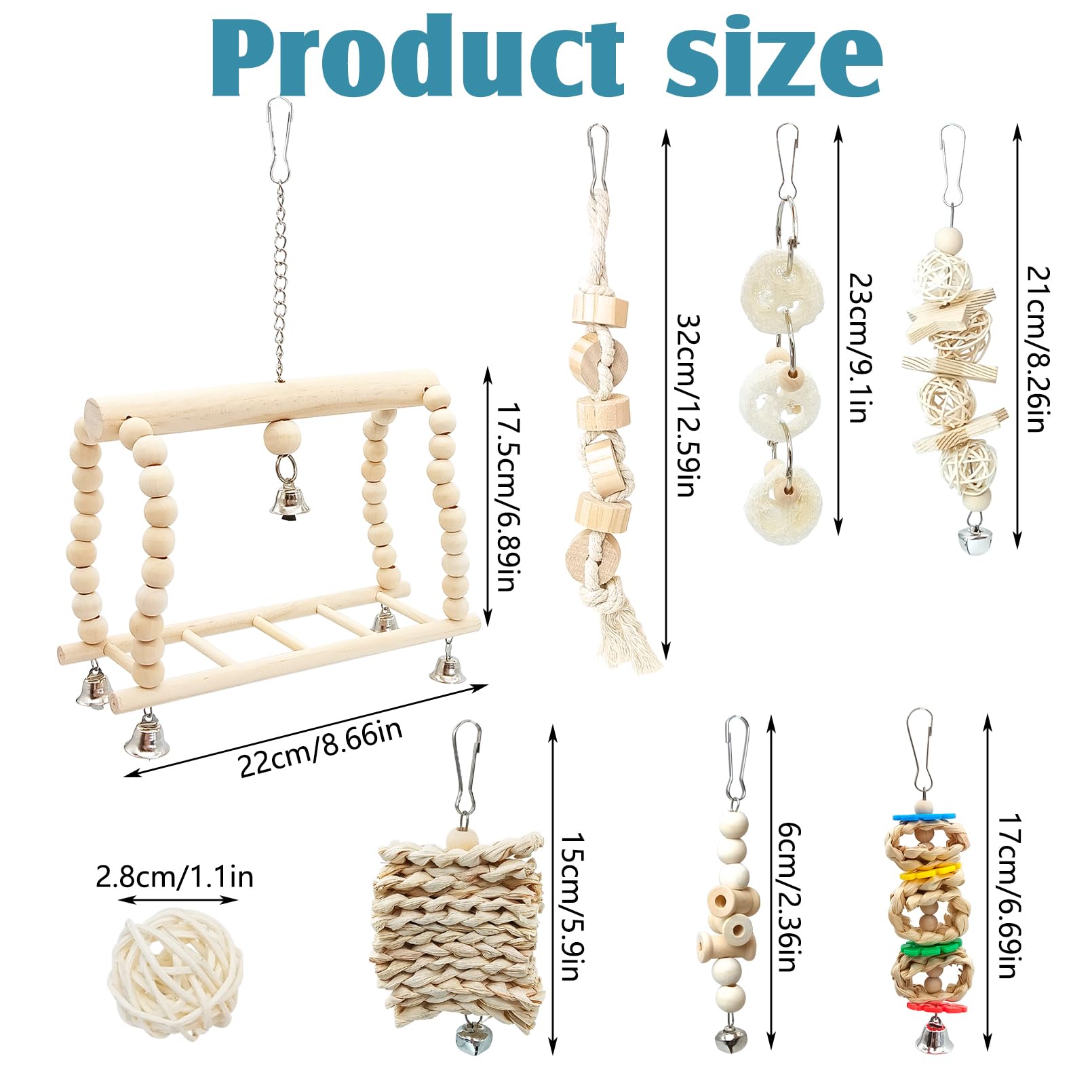 Hamiledyi parrot swing in cage promotes active play and exploration