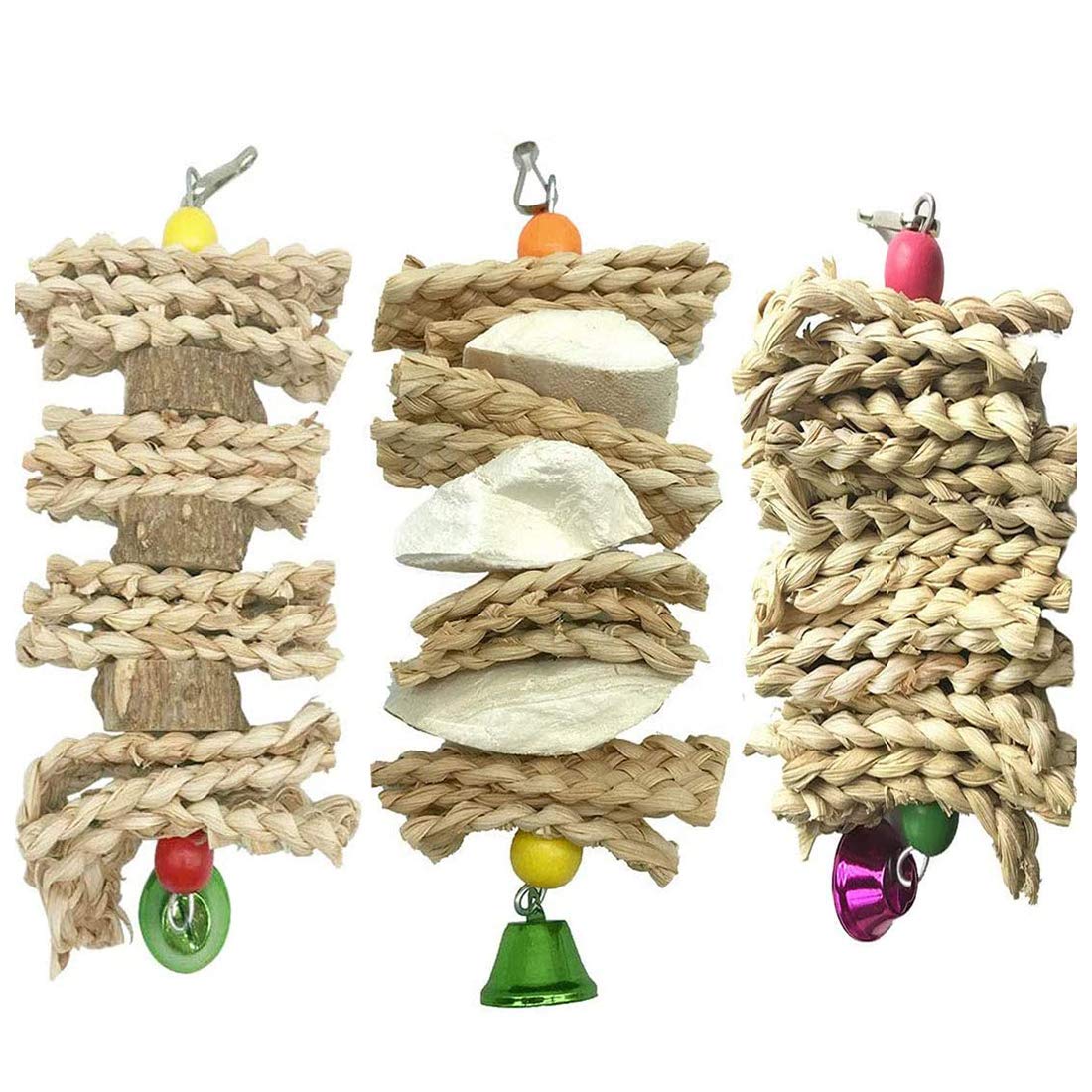 Hamiledyi parrot toy cuttlebone grind supports beak health and nutrition.