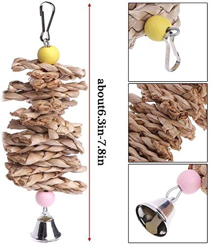 Hamiledyi parrot toy durable chain connector ensures secure cage hanging.
