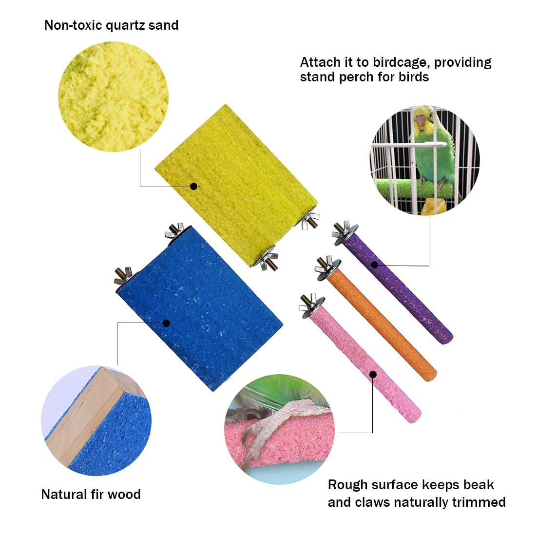 Hamiledyi paw grinding stick 14cm supports beak maintenance through play.