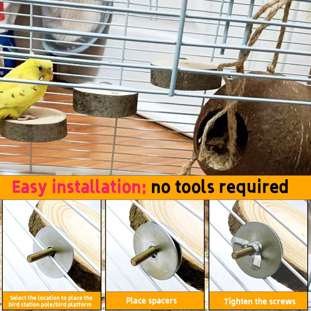 Hamiledyi circular bird perch in cage illustrates versatile resting and perching
