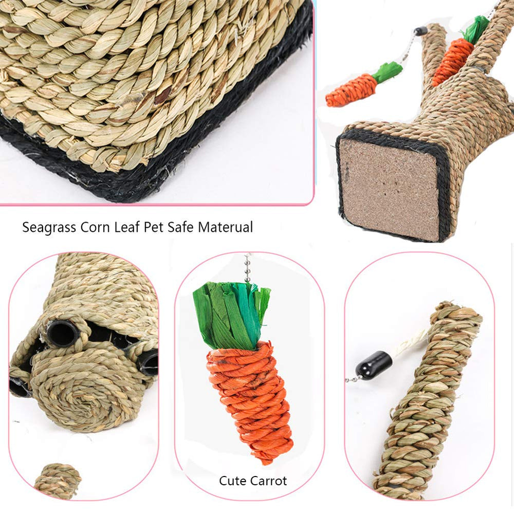 Hamiledyi pet rabbit toy tree color close-up showcases vibrant carrot hue for attraction