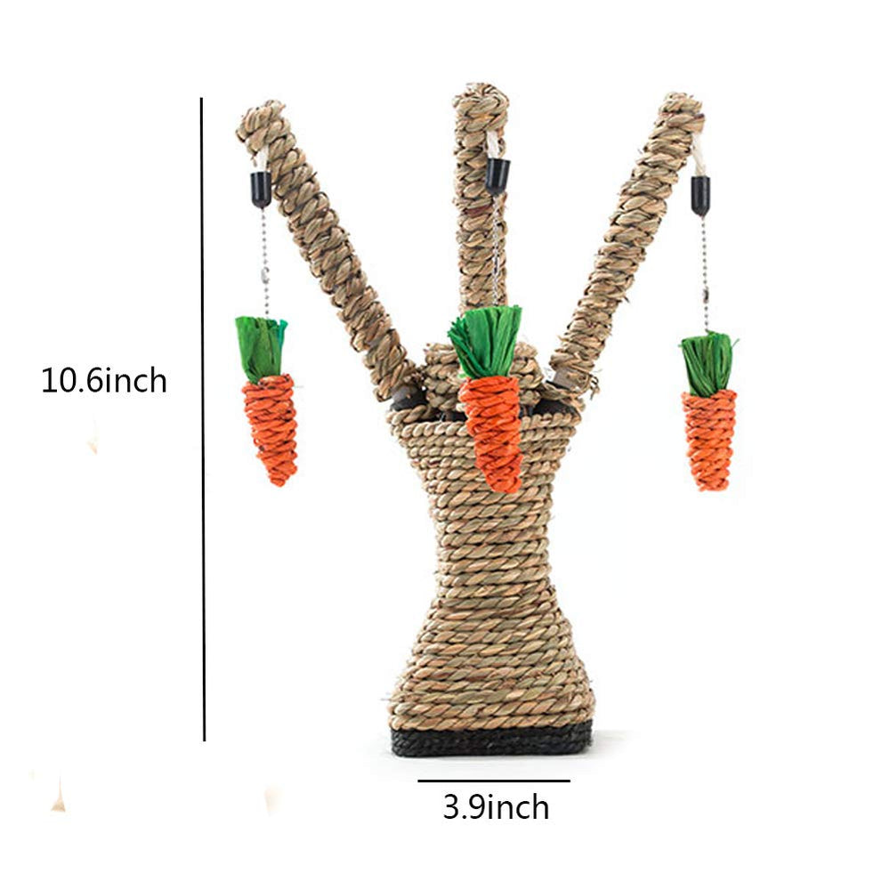 Hamiledyi pet rabbit toy tree durable seagrass weave supports hours of play