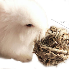 Hamiledyi rabbit chew ball timothy-roll image promotes active play and tunneling.