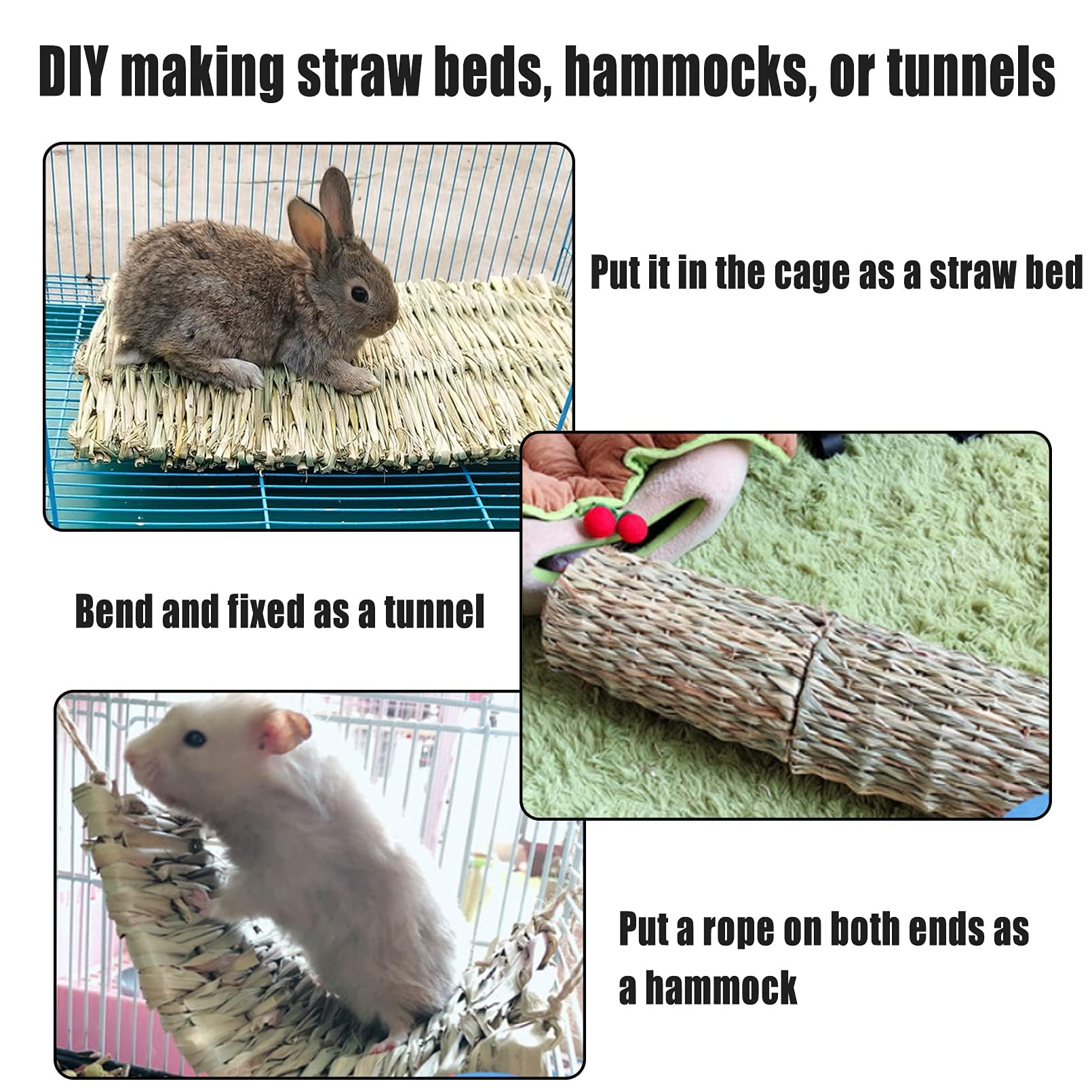 Hamiledyi Rabbit Grass Mat DIY mattress—soft nesting surface for small pets