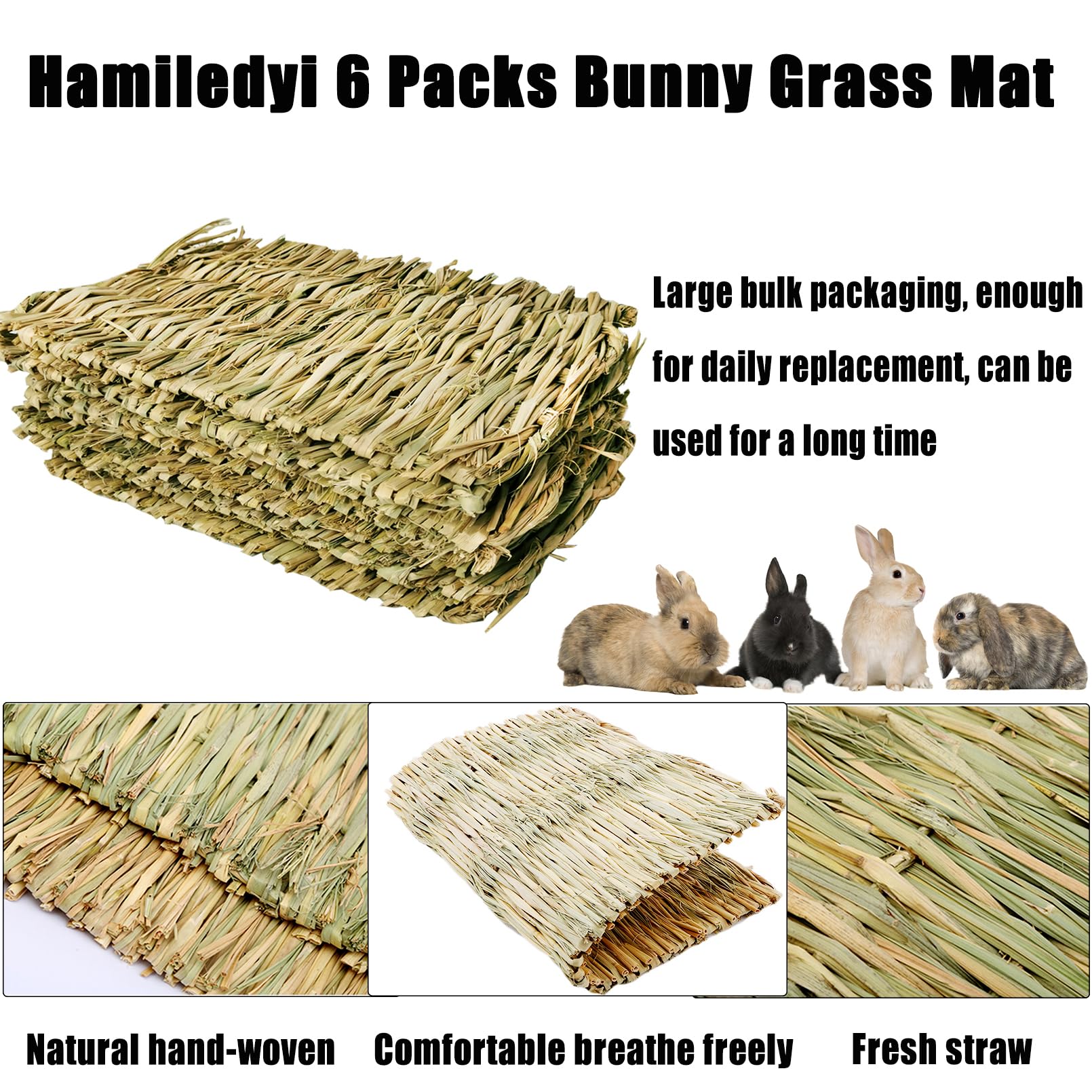 Hamiledyi Rabbit Grass Mat hammock mode—natural materials create a cozy hangout