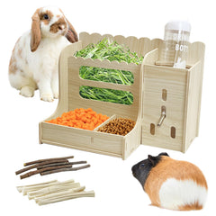 Hamiledyi rabbit hay feeder mounted in cage for tidy daily feeding