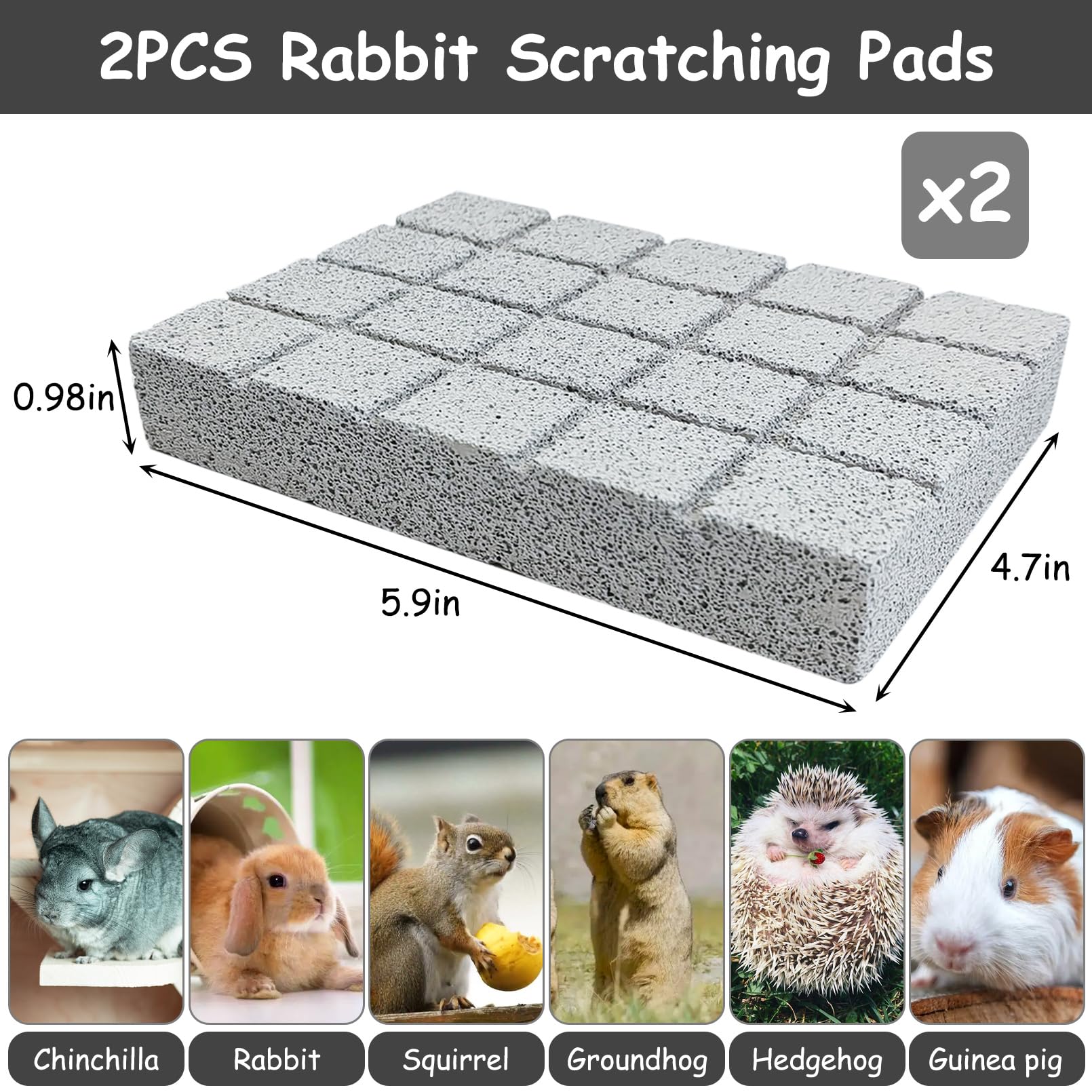 Hamiledyi rabbit scratching pad side texture closeup showing durable lava rock.