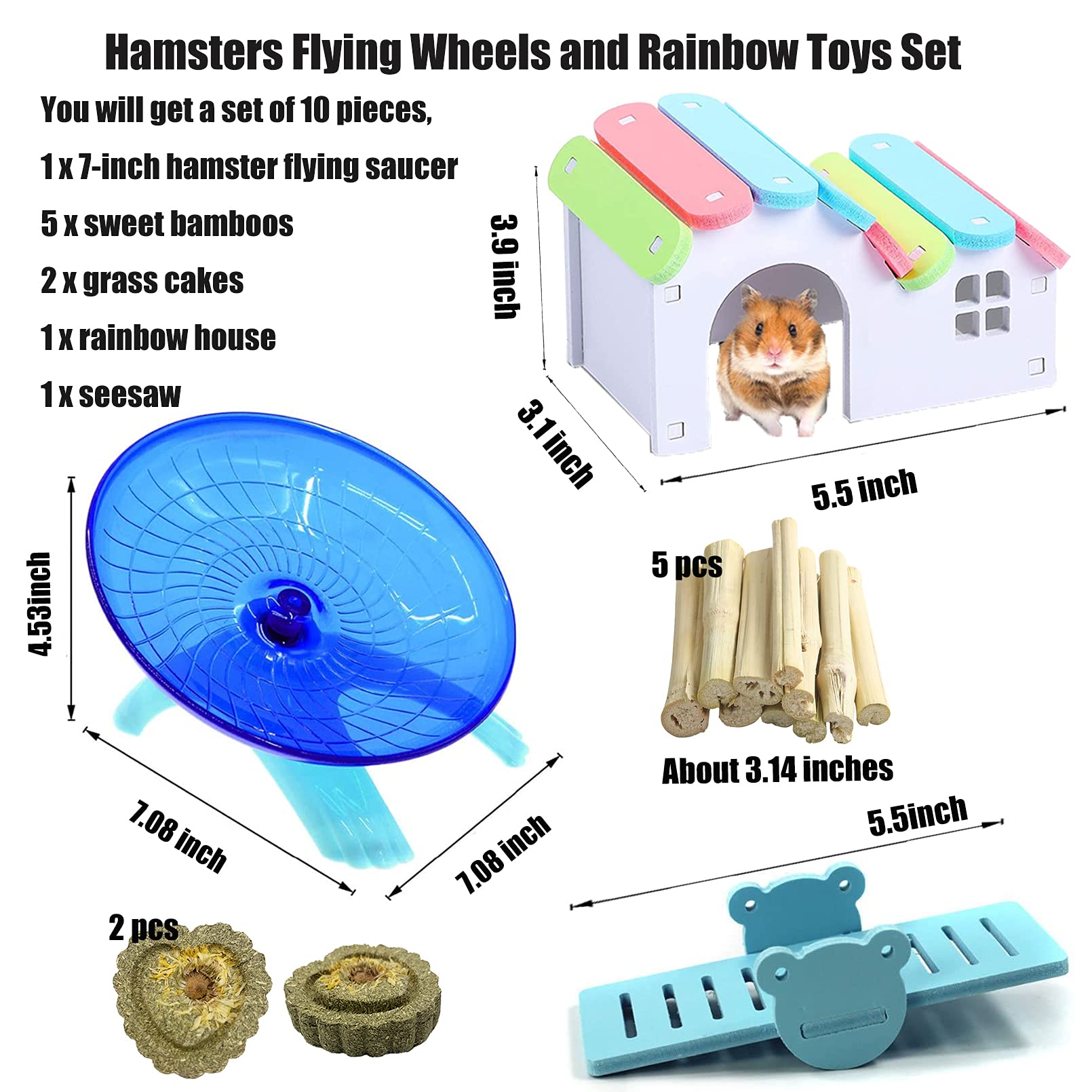 Hamiledyi rainbow house hamster toy for cozy hideaways
