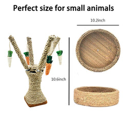 Hamiledyi rattan grass scratcher features natural textures for chewing and scratching.