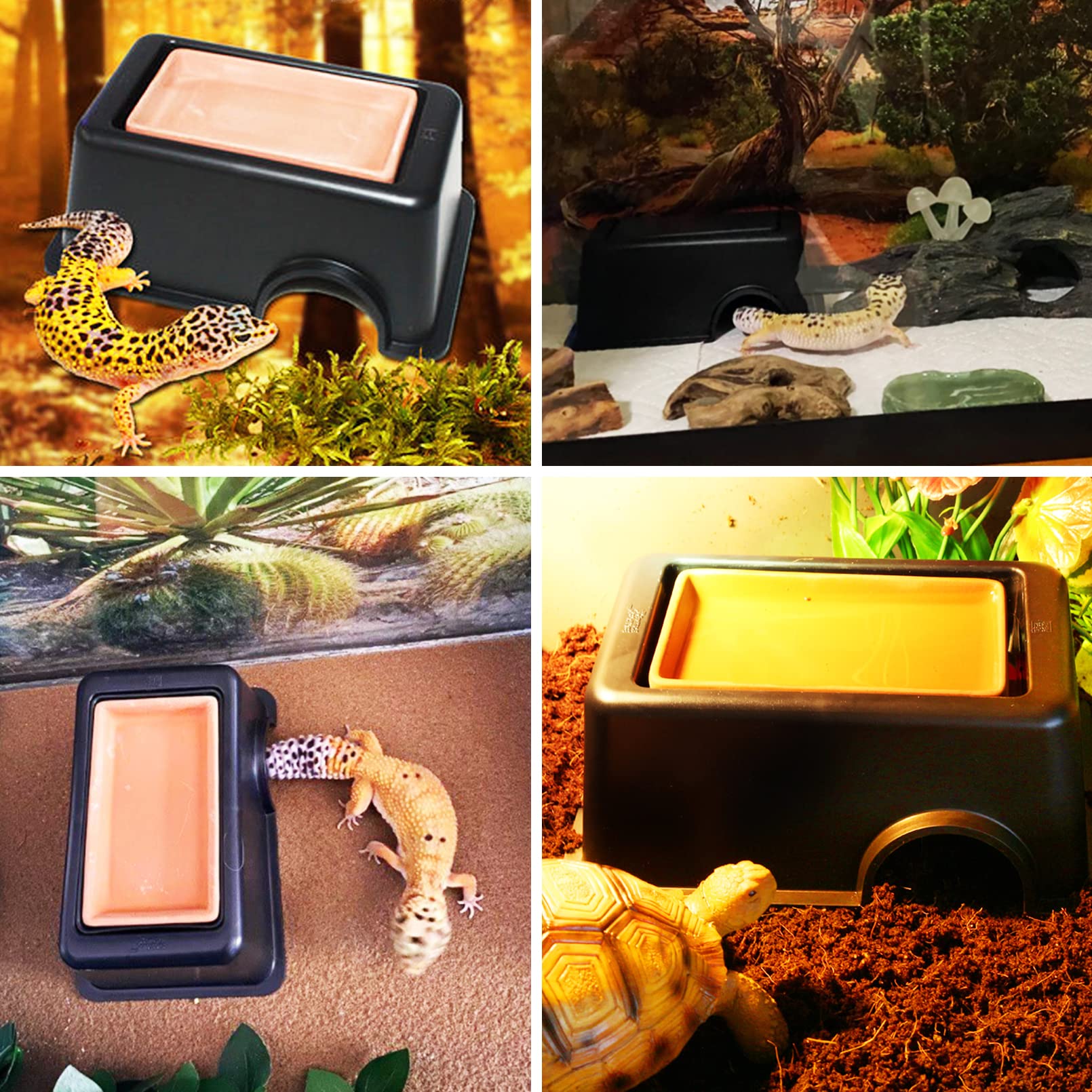 Hamiledyi reptile hide box detachable water tank supports adjustable humidity levels