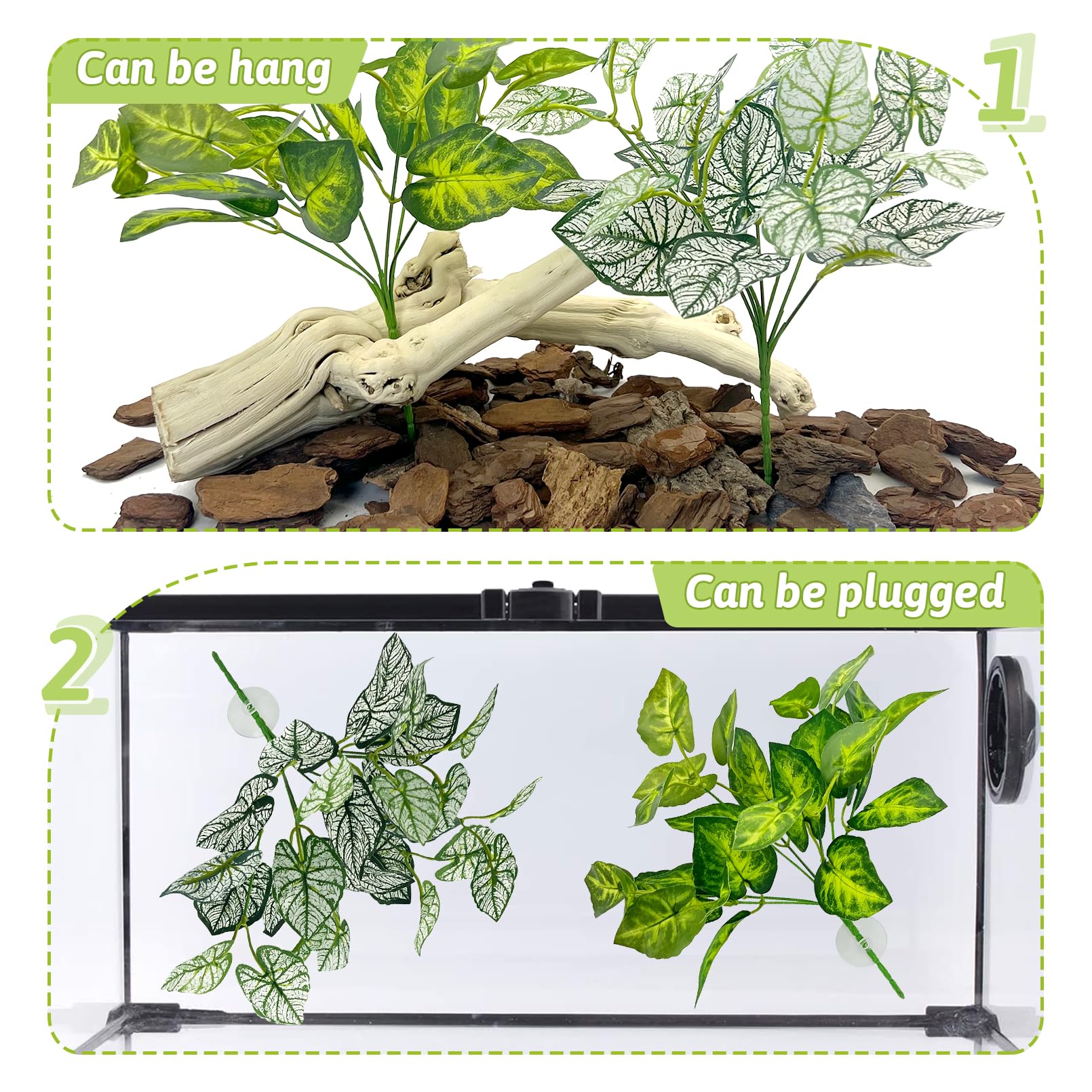 Hamiledyi large hanging leaves measure 33 inches for spacious enclosures
