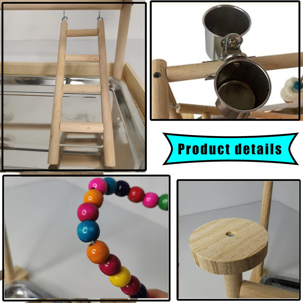Hamiledyi revolving ladders and swing add versatile exercise space for parrots.