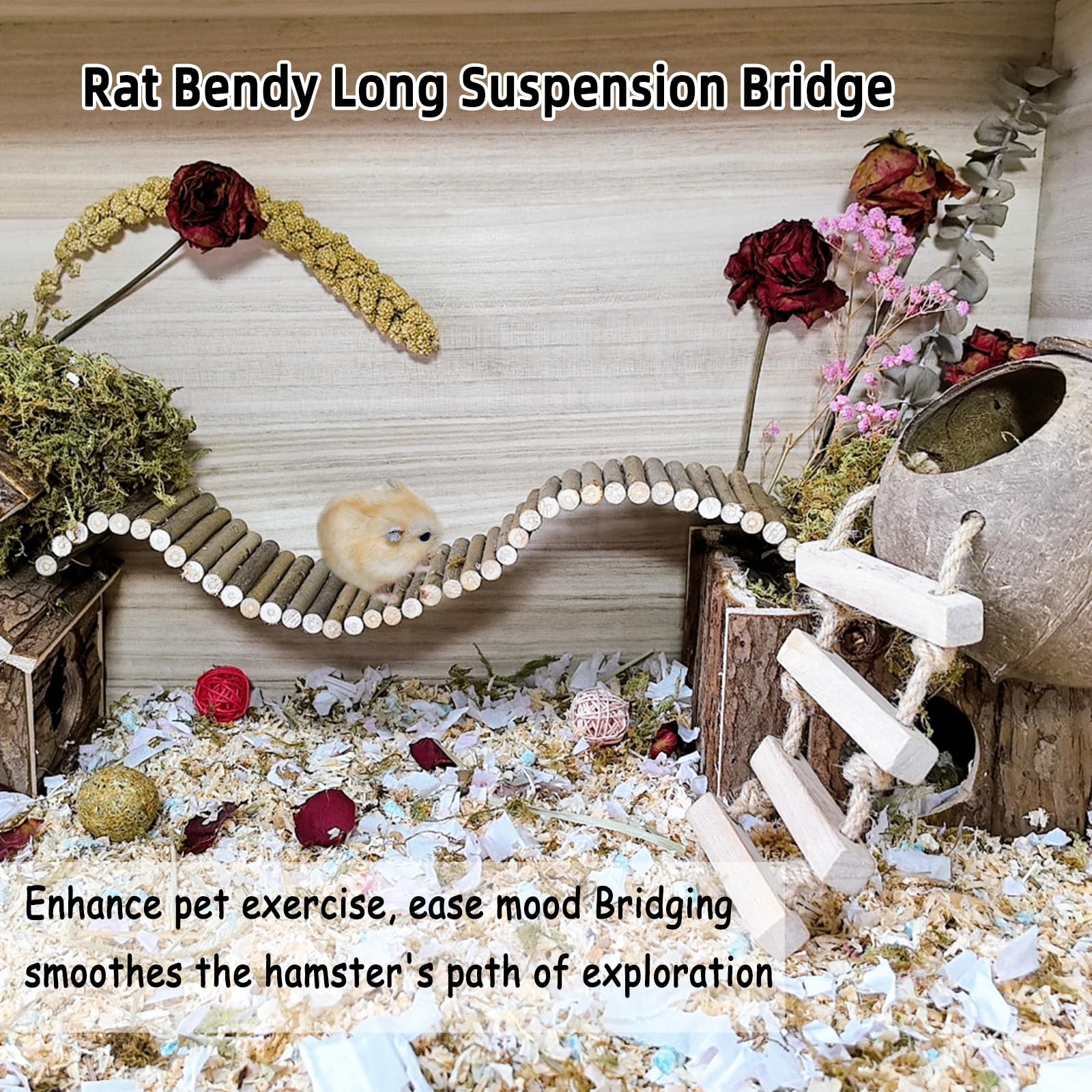 Hamiledyi rodent-bridge-chew-toy-natural image emphasizes safe chewing to support instinctual urges.